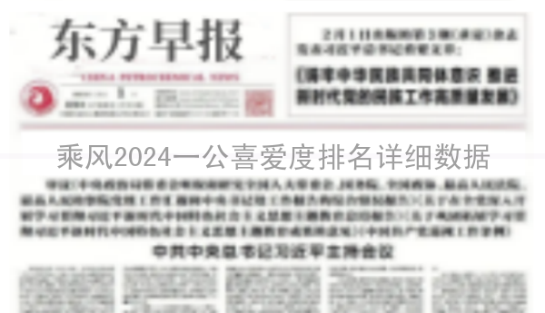 乘风2024一公喜爱度排名详细数据