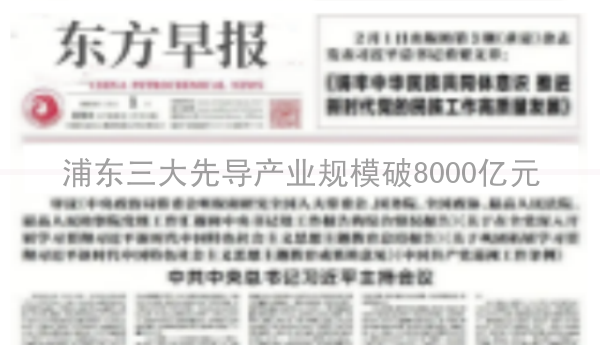 浦东三大先导产业规模破8000亿元